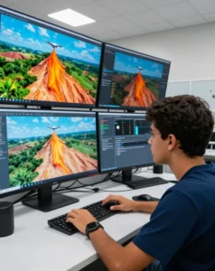 Estudante usa IA para monitoramento de riscos