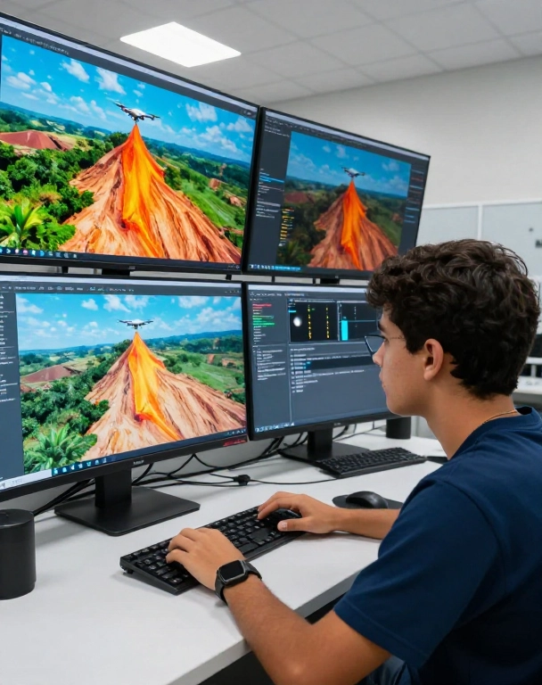 Estudante usa IA para monitoramento de riscos